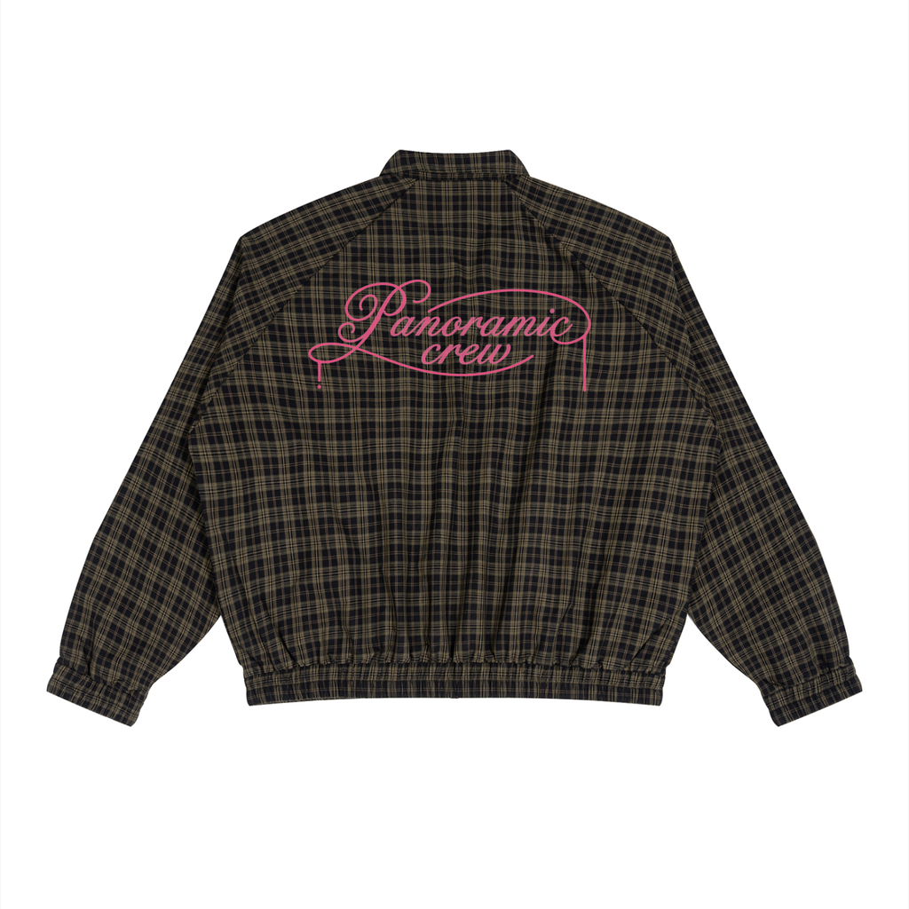 PLAID ZIP UP TRACK JACKET