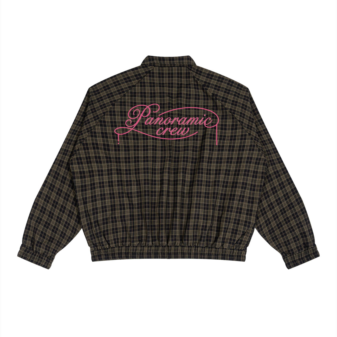 PLAID ZIP UP TRACK JACKET
