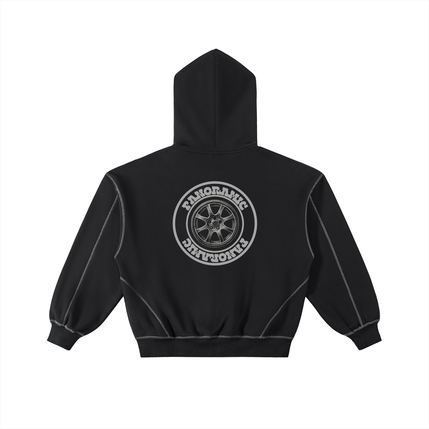 Circle Logo Stitched Zip Hoodie