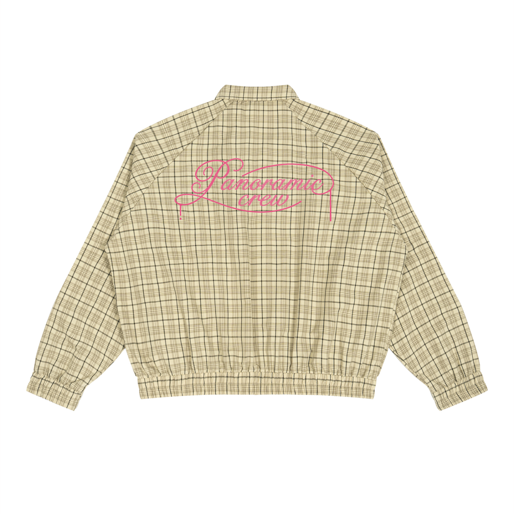 PLAID ZIP UP TRACK JACKET