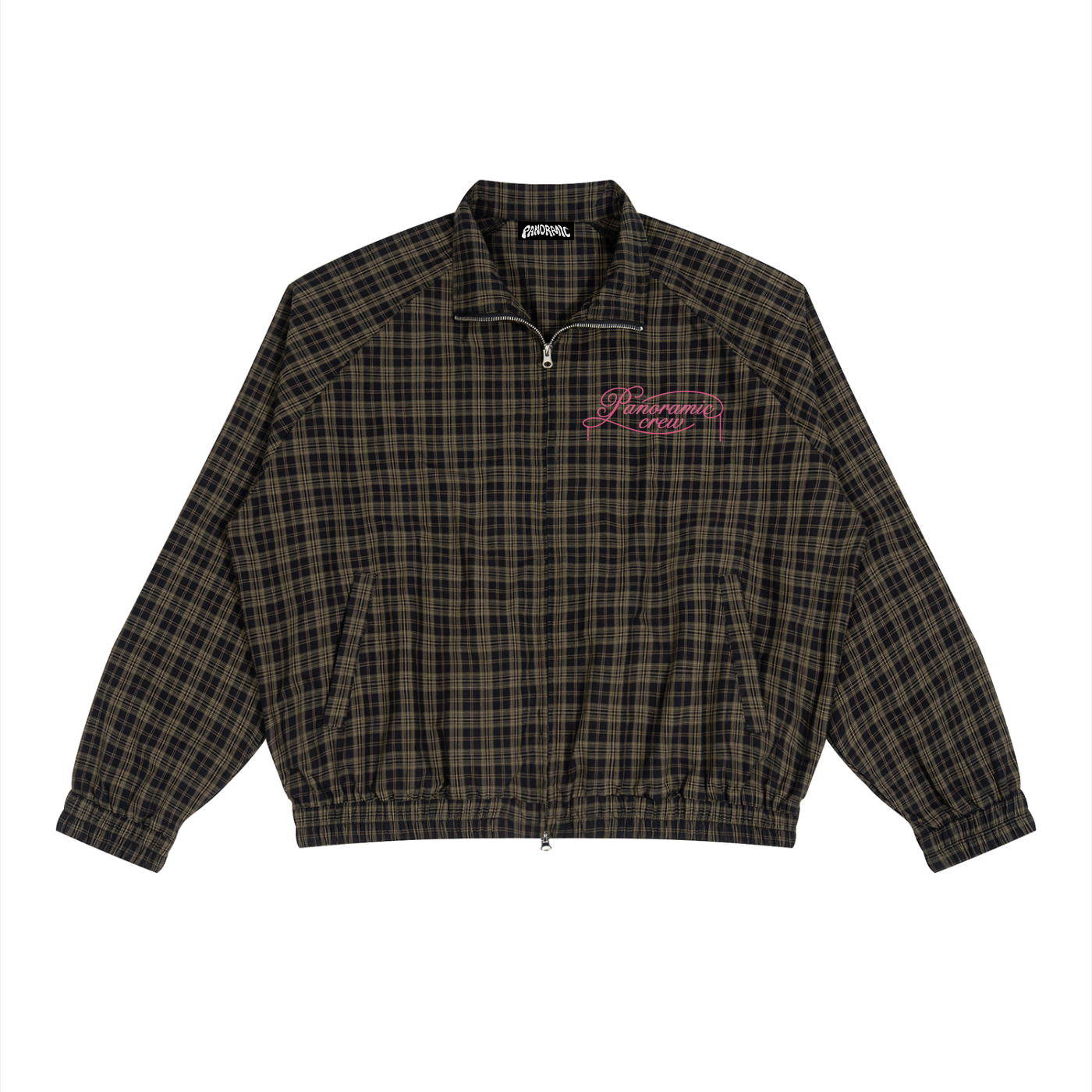 PLAID ZIP UP TRACK JACKET