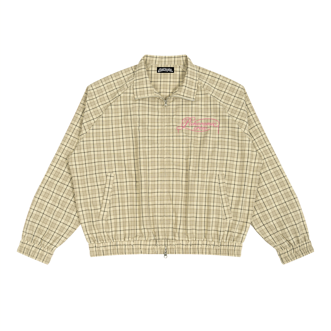 PLAID ZIP UP TRACK JACKET