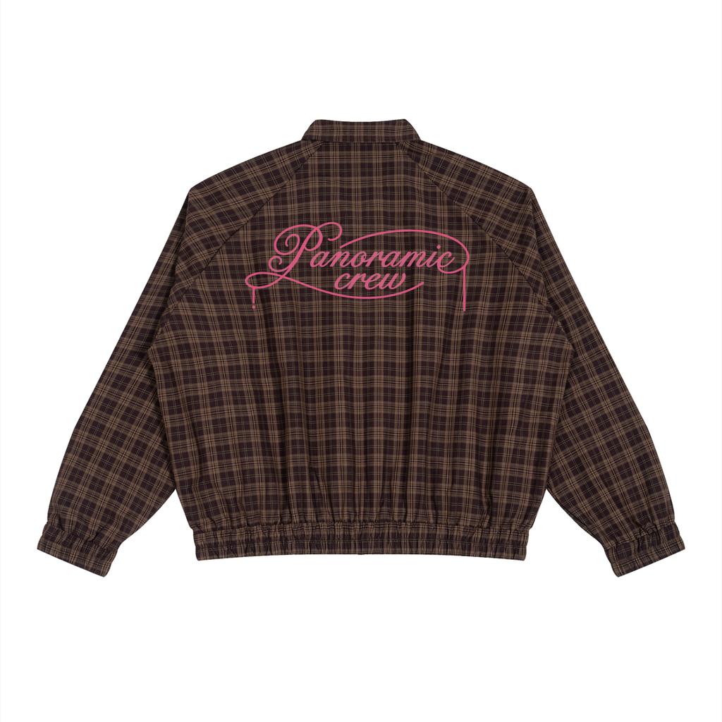 PLAID ZIP UP TRACK JACKET