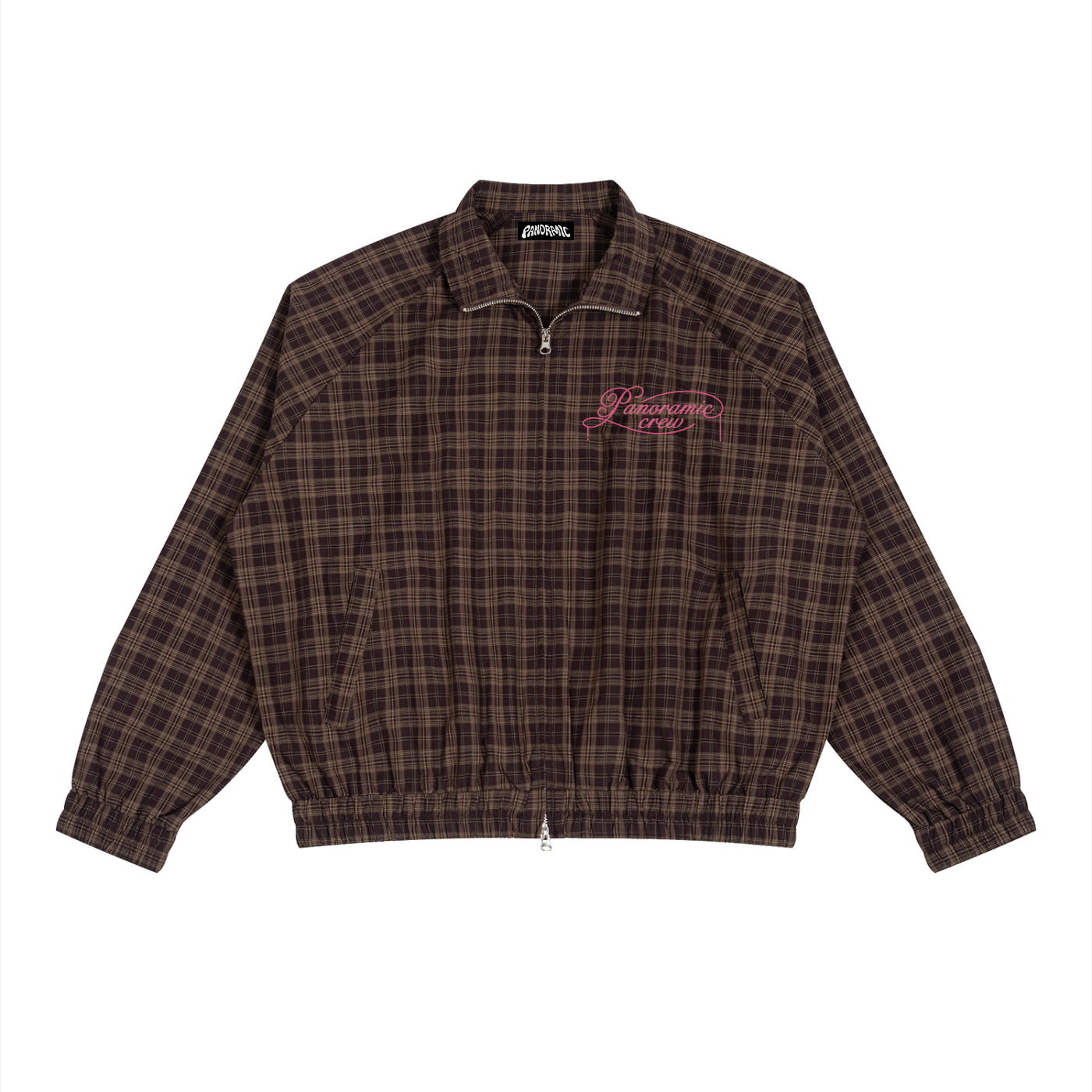 PLAID ZIP UP TRACK JACKET
