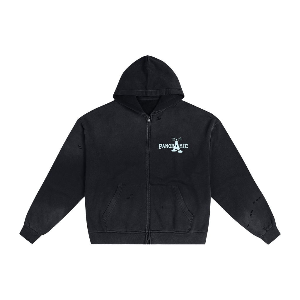 FRAYED TOWER ZIP UP