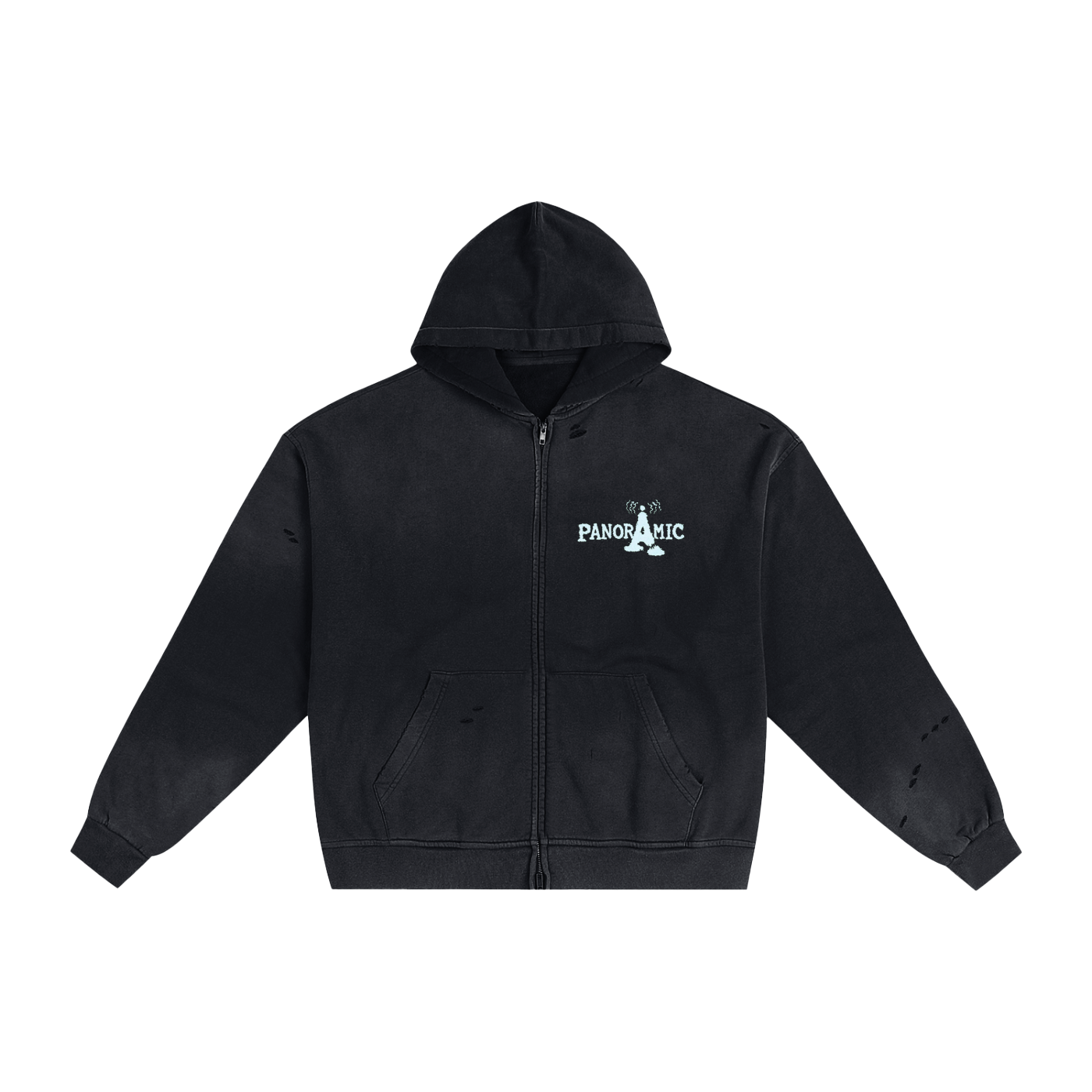 FRAYED TOWER ZIP UP